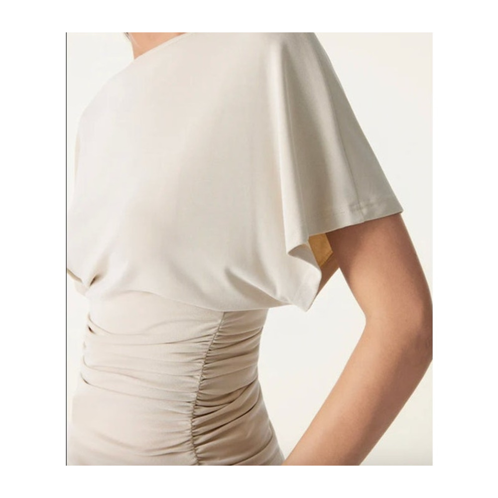 OGL Top Size M NEW Sandwashed Effortless Boatneck Batwing Sleeve Cream Ruches - Picture 11 of 14